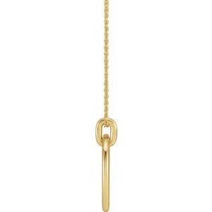 14K Yellow Gold Circle 16-18" Necklace