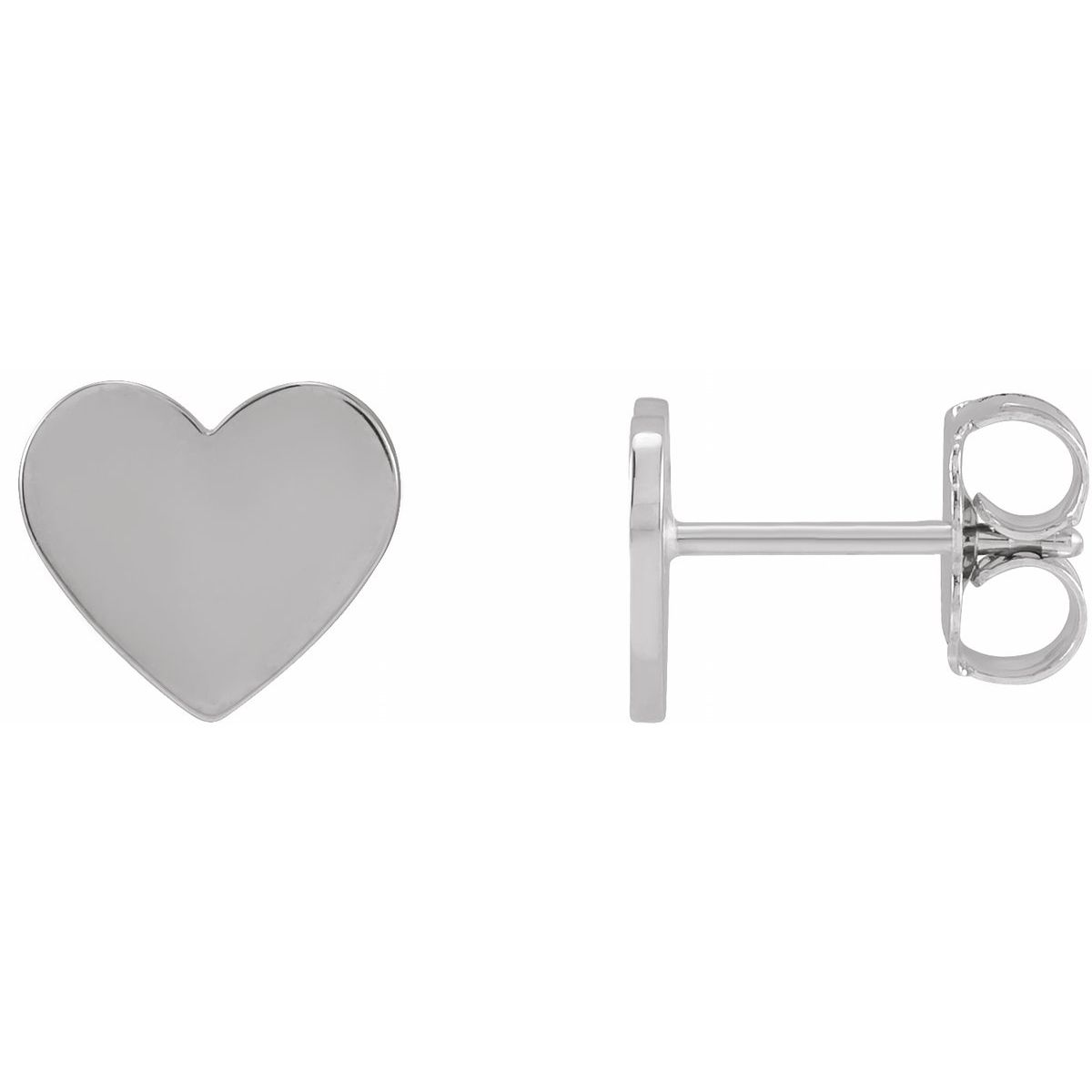 Engravable Heart Stud Earrings (8 X 8 Mm)