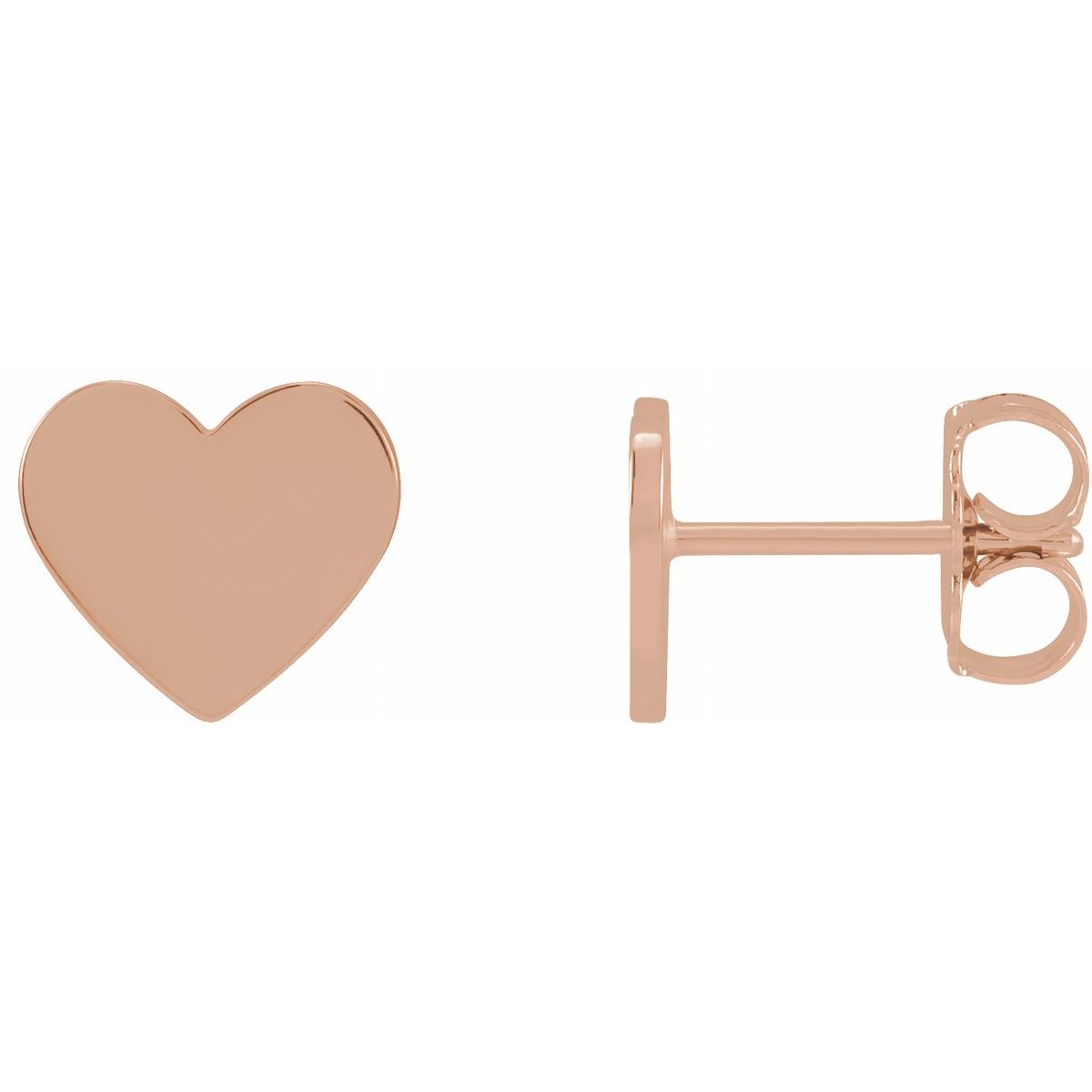 Engravable Heart Stud Earrings (8 X 8 Mm)