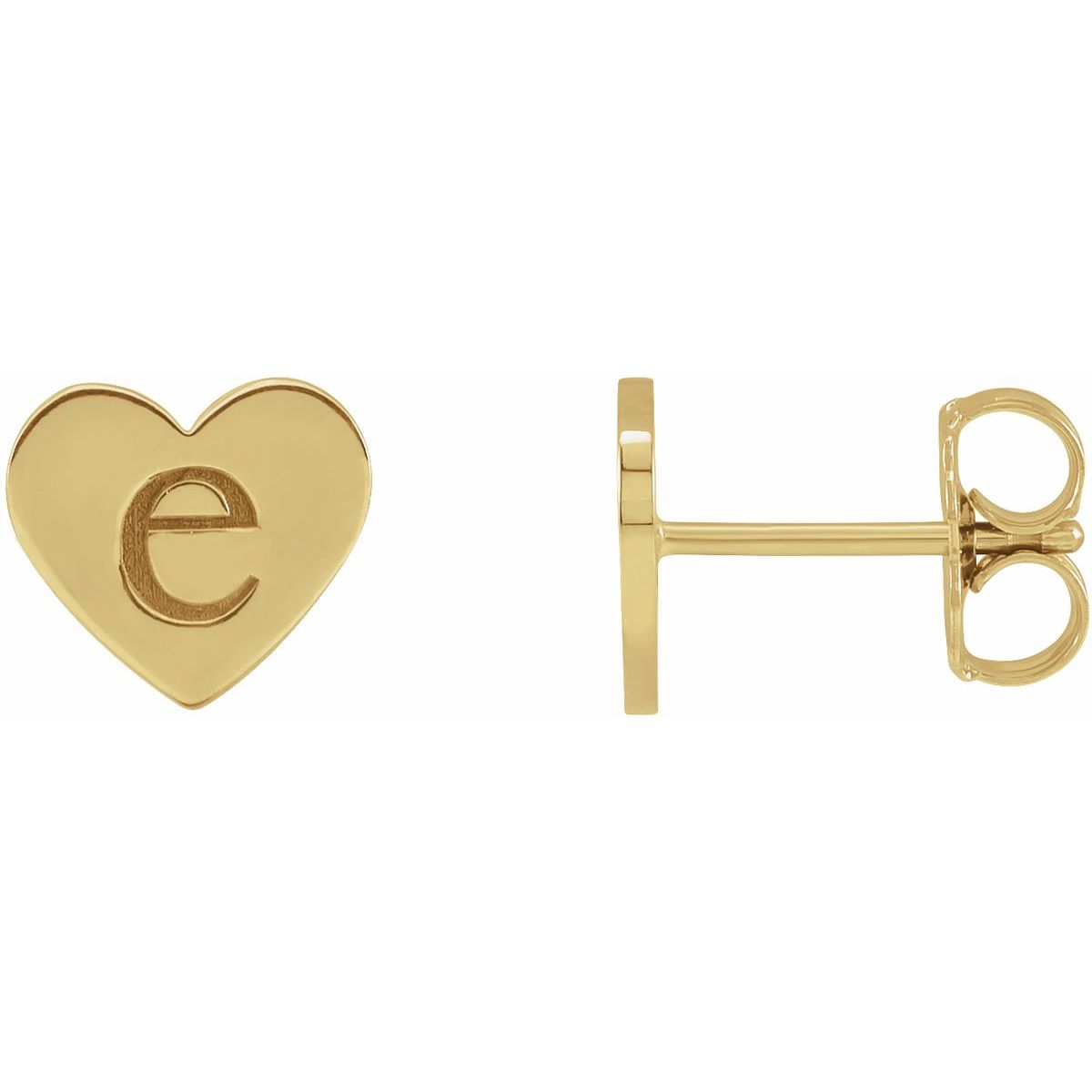 Engravable Heart Stud Earrings (8 X 8 Mm)