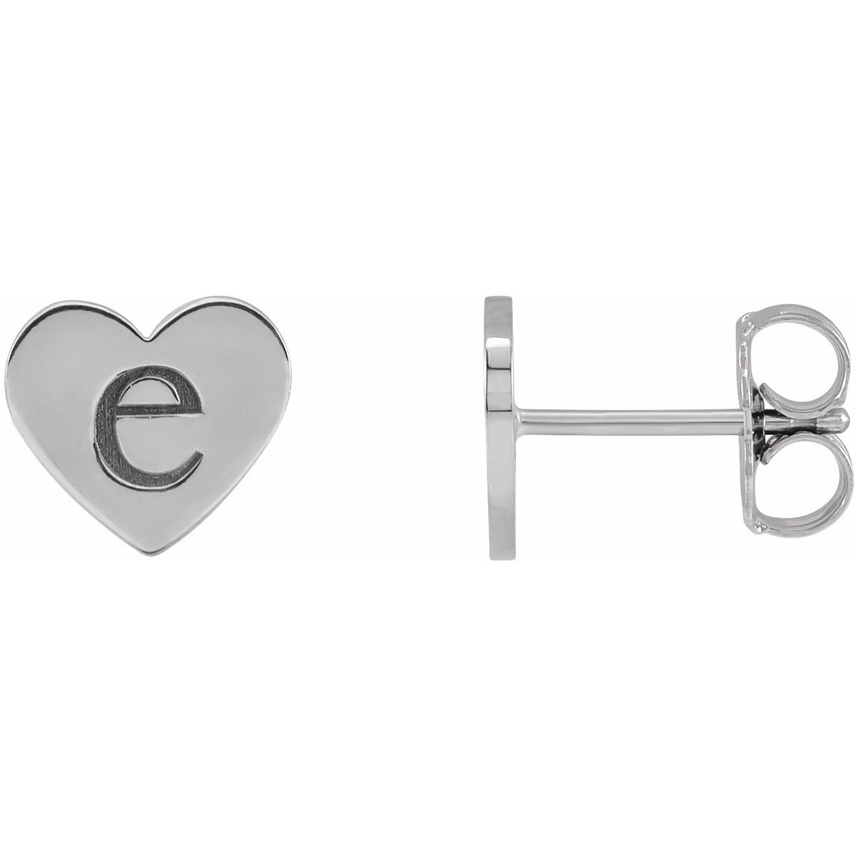 Engravable Heart Stud Earrings (8 X 8 Mm)