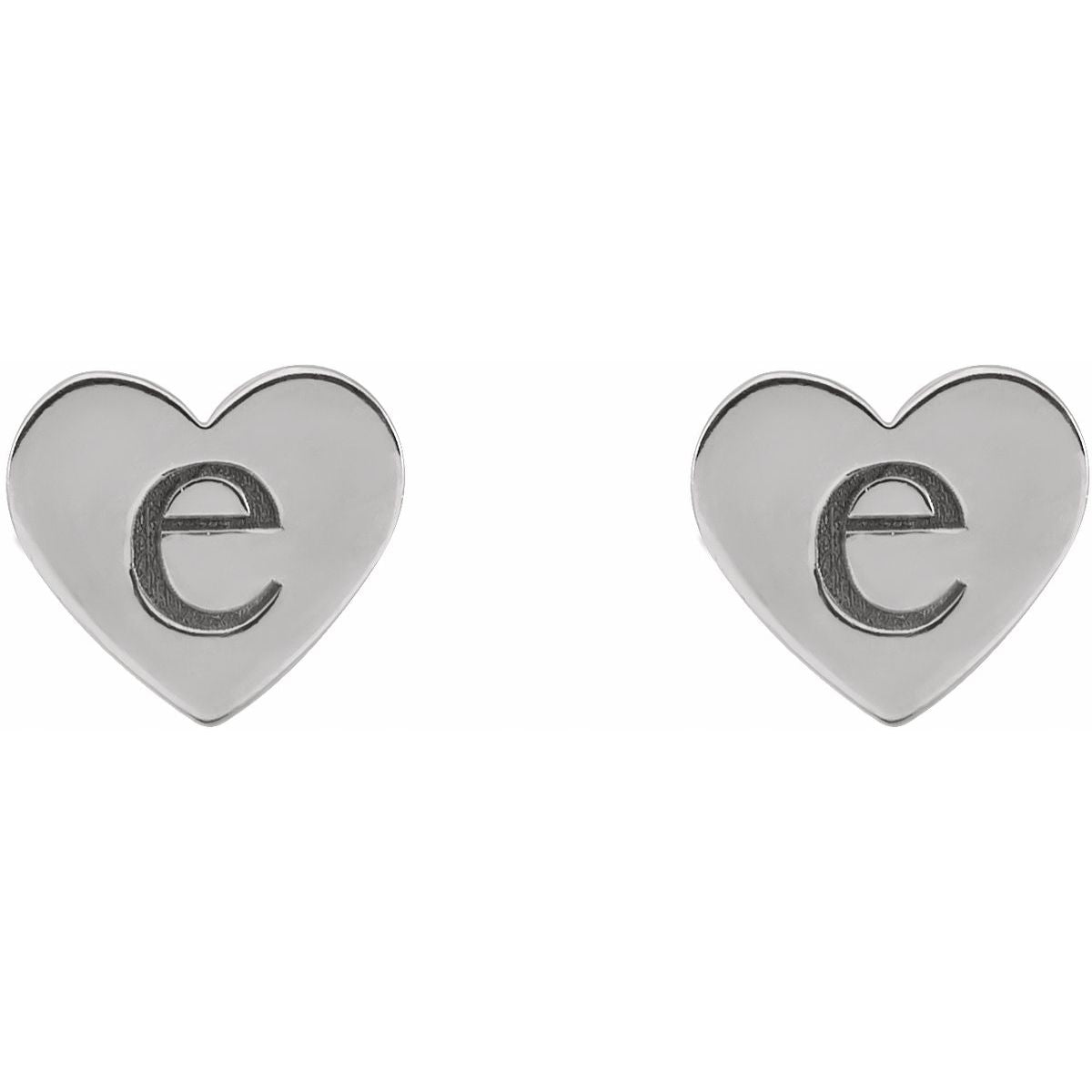 Engravable Heart Stud Earrings (8 X 8 Mm)