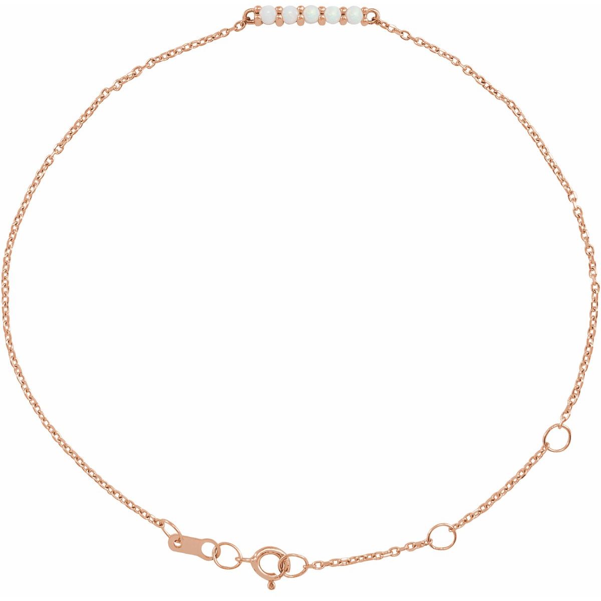 Cabochon Bar Bracelet - 14K Rose Gold - Series BRC810