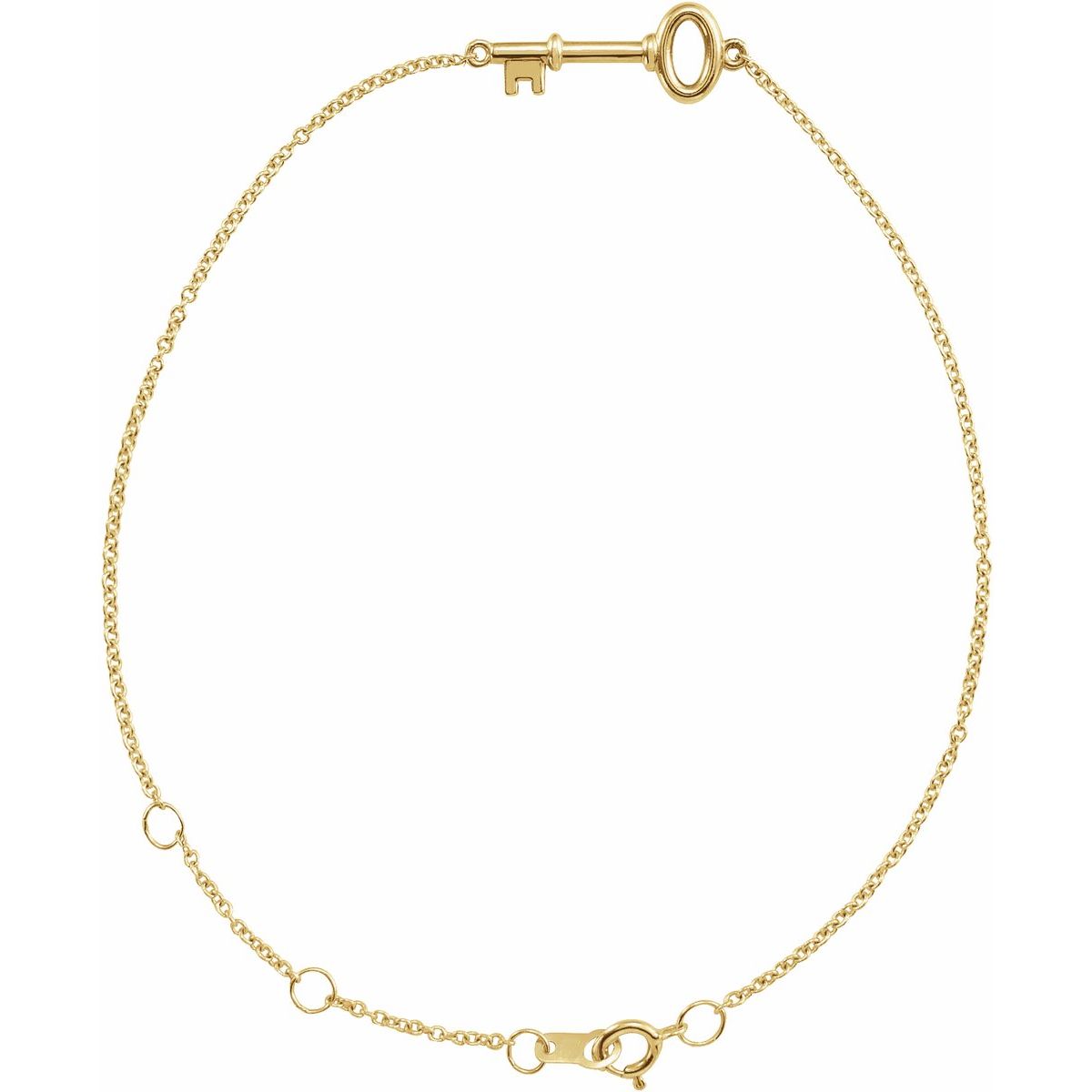 Petite Key Bracelet - 14K Yellow Gold - Series BRC799