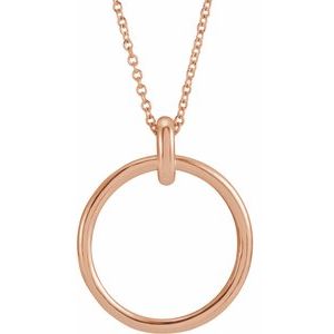 14K Rose Gold Circle 16-18" Necklace