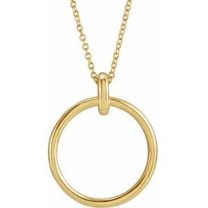 14K Yellow Gold Circle 20" Necklace