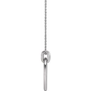 14K White Gold Circle 16-18" Necklace