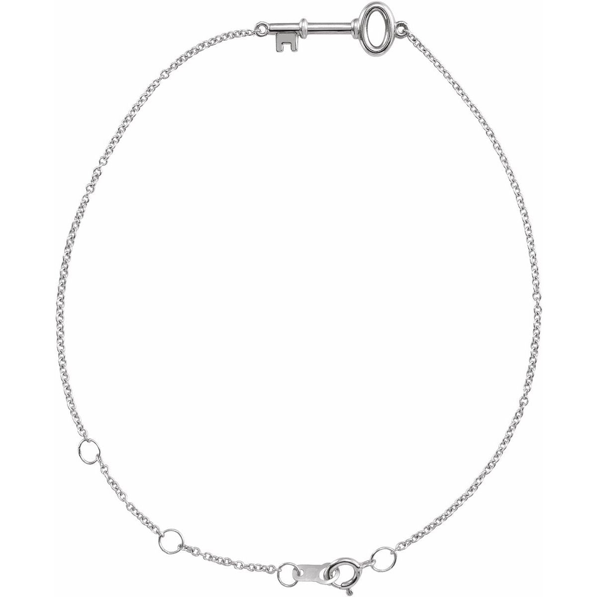 Petite Key Bracelet - 14K White Gold - Series BRC799