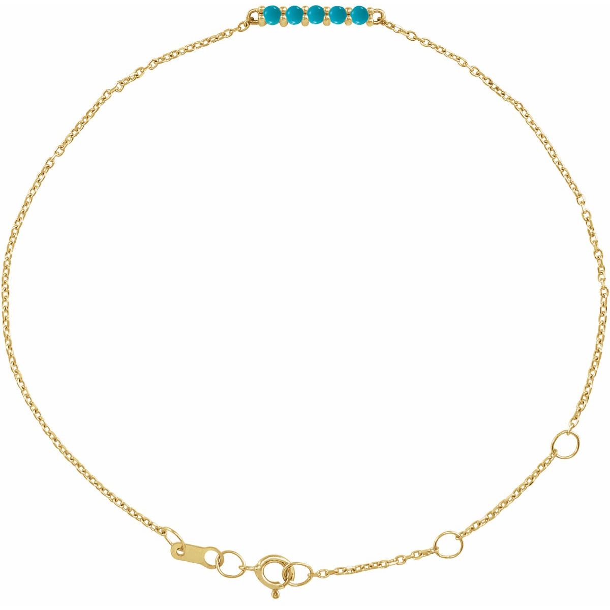 Cabochon Bar Bracelet - 14K Yellow Gold - Series BRC810