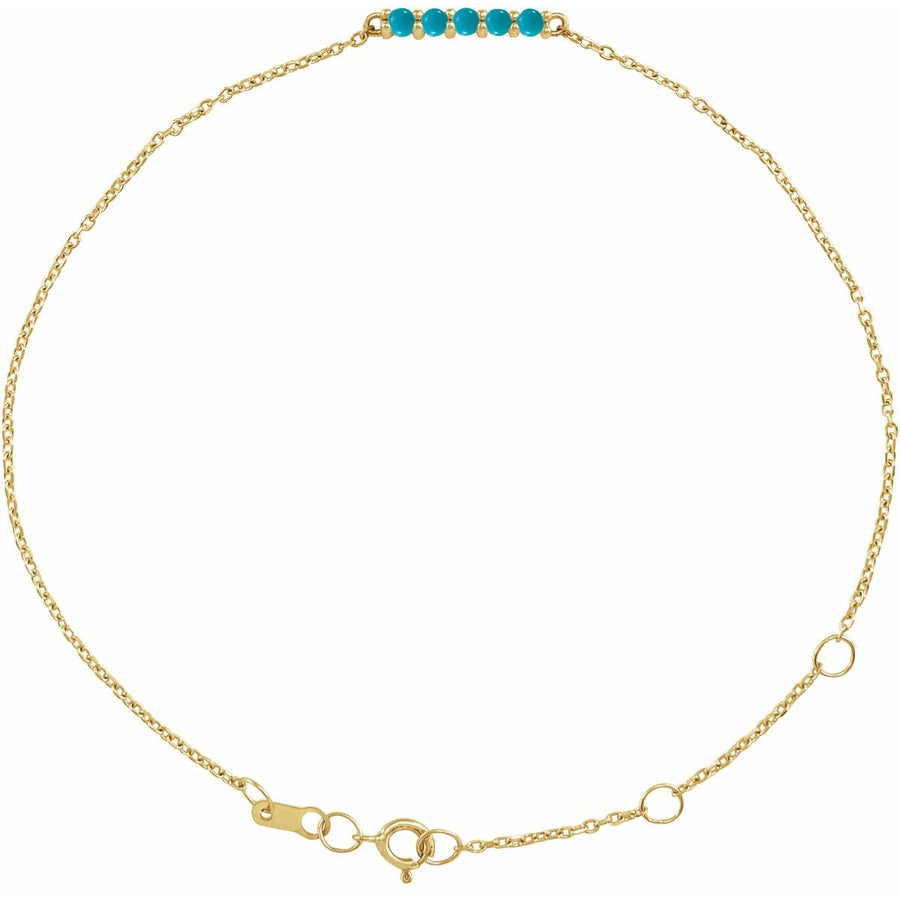 Cabochon Bar Bracelet - 14K Yellow Gold - Series BRC810