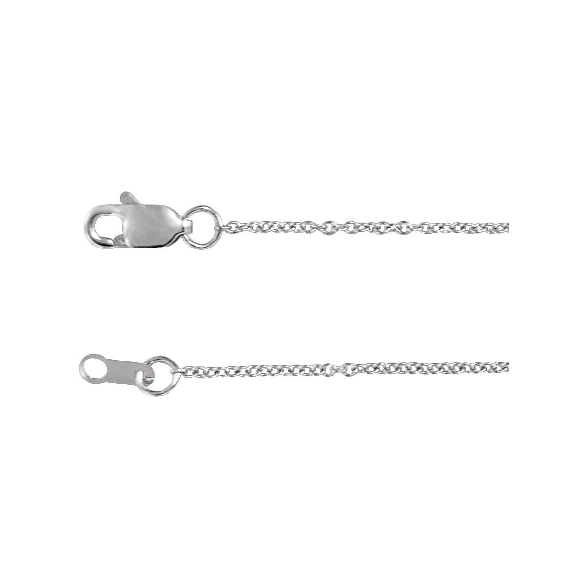 1 mm Cable Chain Bracelet (1 Mm / 6 1/2-7 1/2 In) - 14K White Gold - Series CH1015