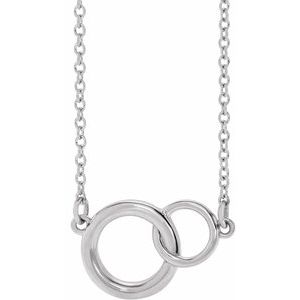 Platinum Interlocking Circle 16-18" Necklace