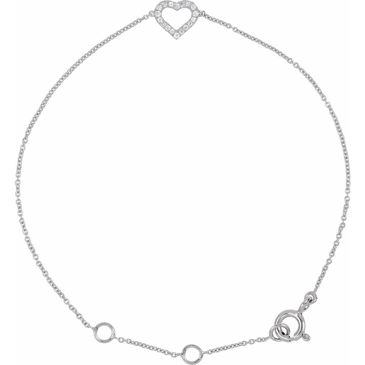 Heart Bracelet - 14K White Gold - Series 68636