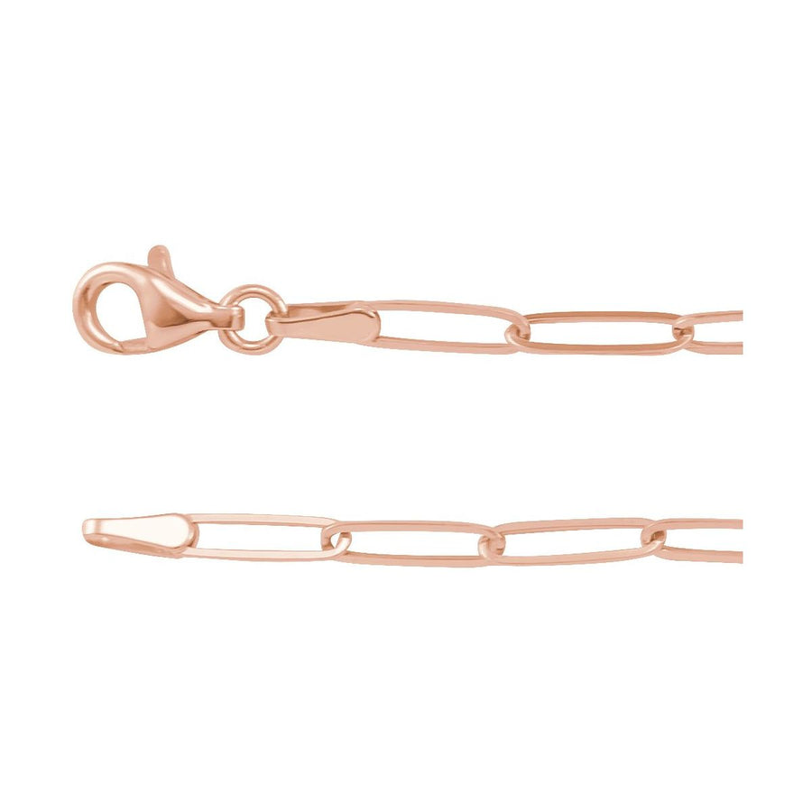 2.6 mm Paperclip-Style Chain Bracelet (2.6 Mm / 7 In) - 14K Rose Gold - Series CH1094