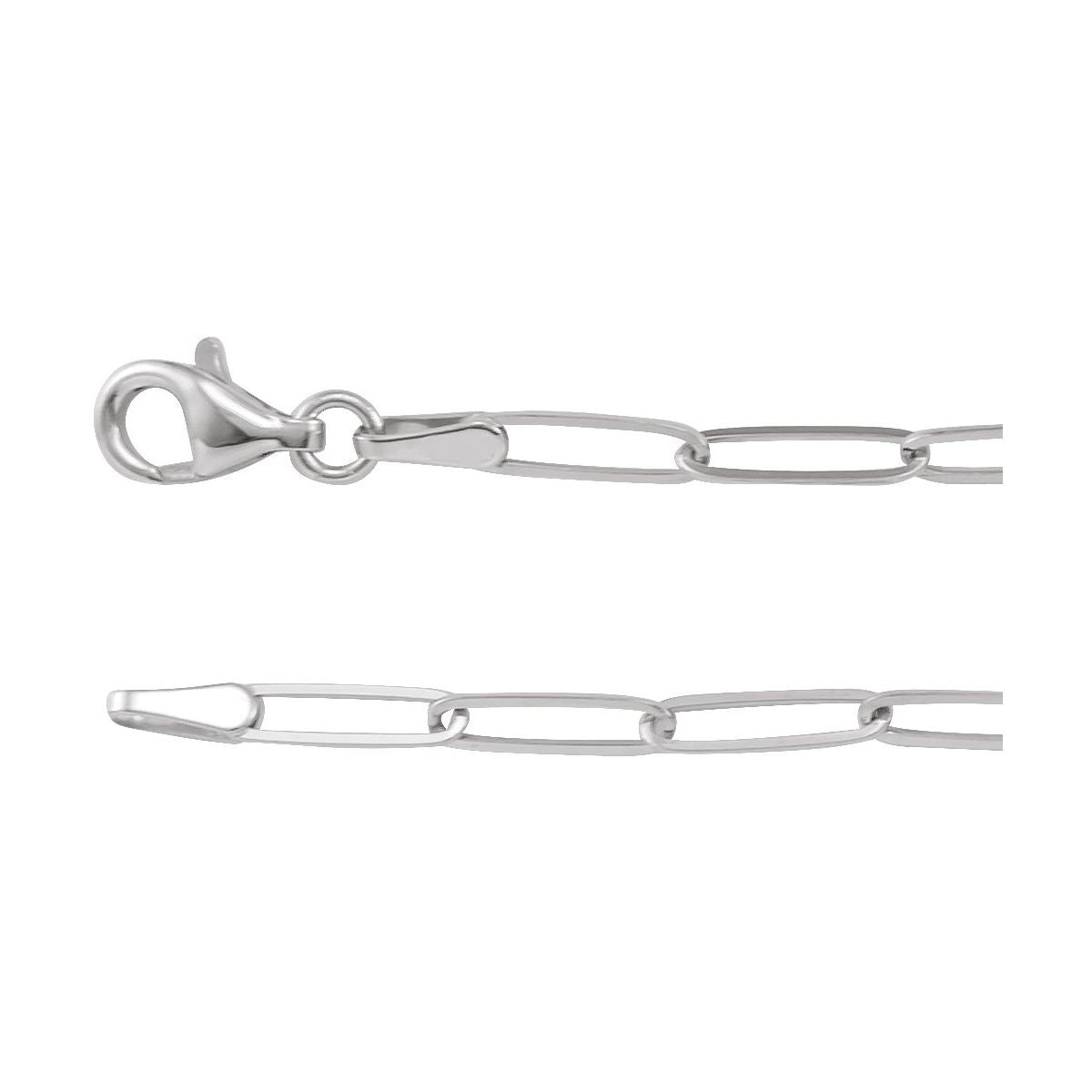 2.6 mm Paperclip-Style Chain Bracelet (2.6 Mm / 7 In) - Sterling Silver - Series CH1094