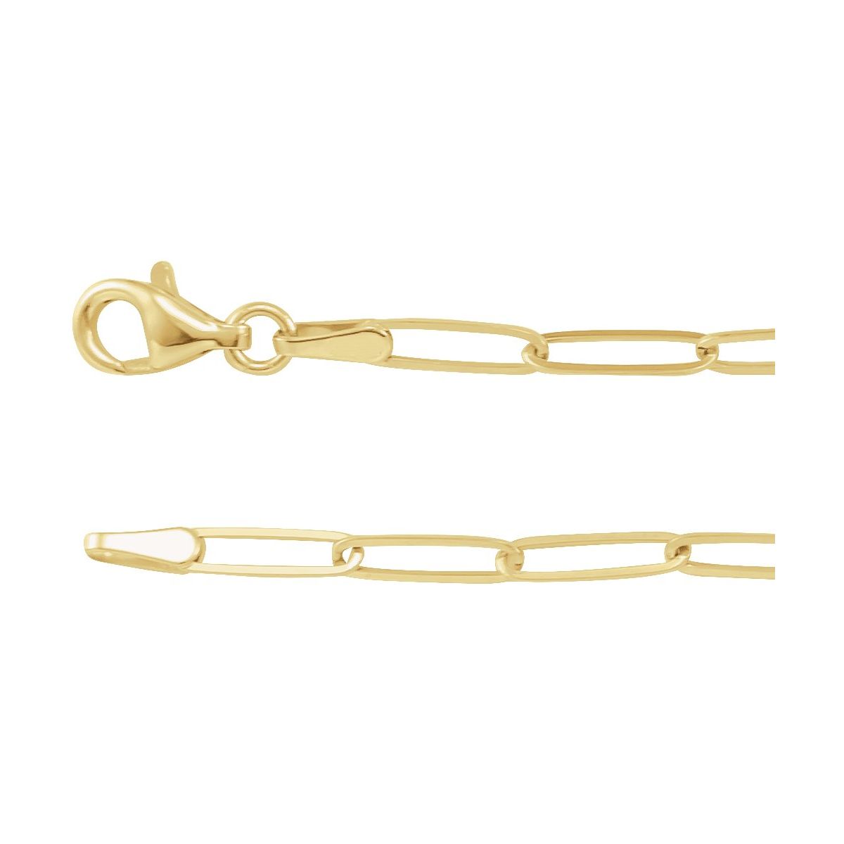 2.6 mm Paperclip-Style Chain Bracelet (2.6 Mm / 7 In) - 14K Yellow Gold - Series CH1094