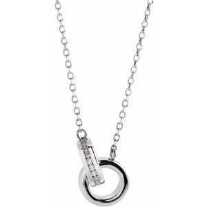Platinum .08 CTW Natural Diamond Interlocking Circle 18" Necklace