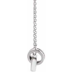 Platinum .08 CTW Natural Diamond Interlocking Circle 18" Necklace
