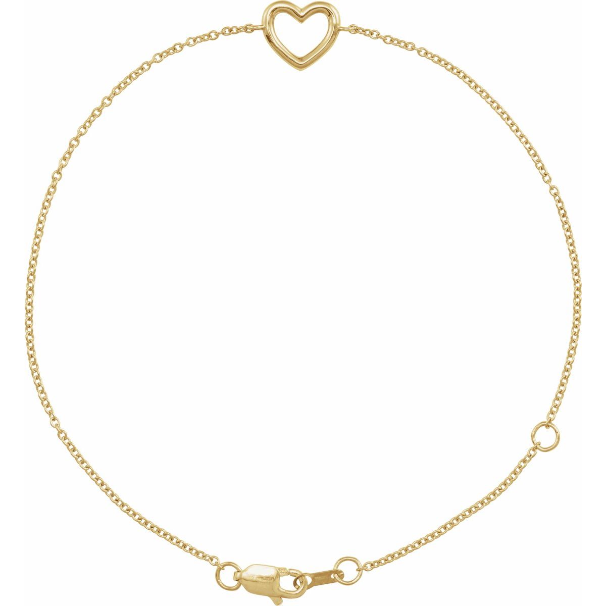 Heart Bracelet - 14K Yellow Gold - Series BRC815