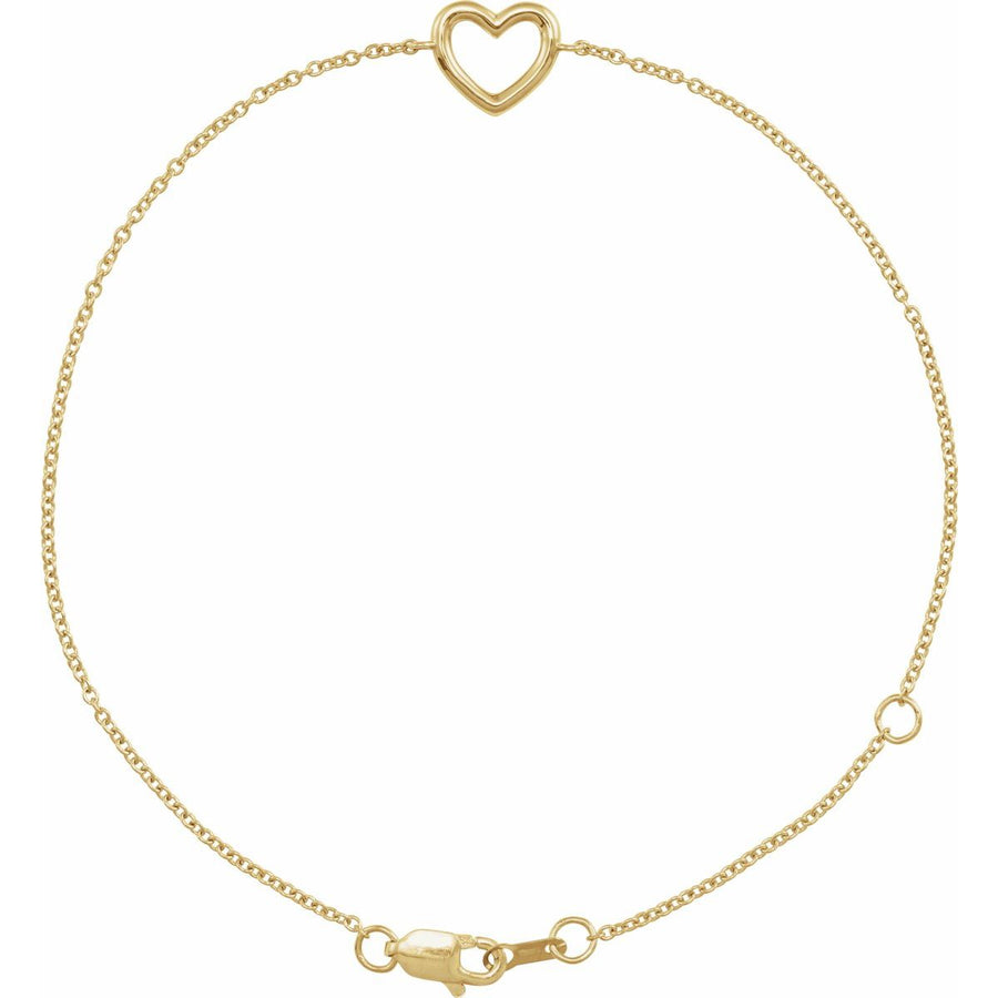 Heart Bracelet - 14K Yellow Gold - Series BRC815