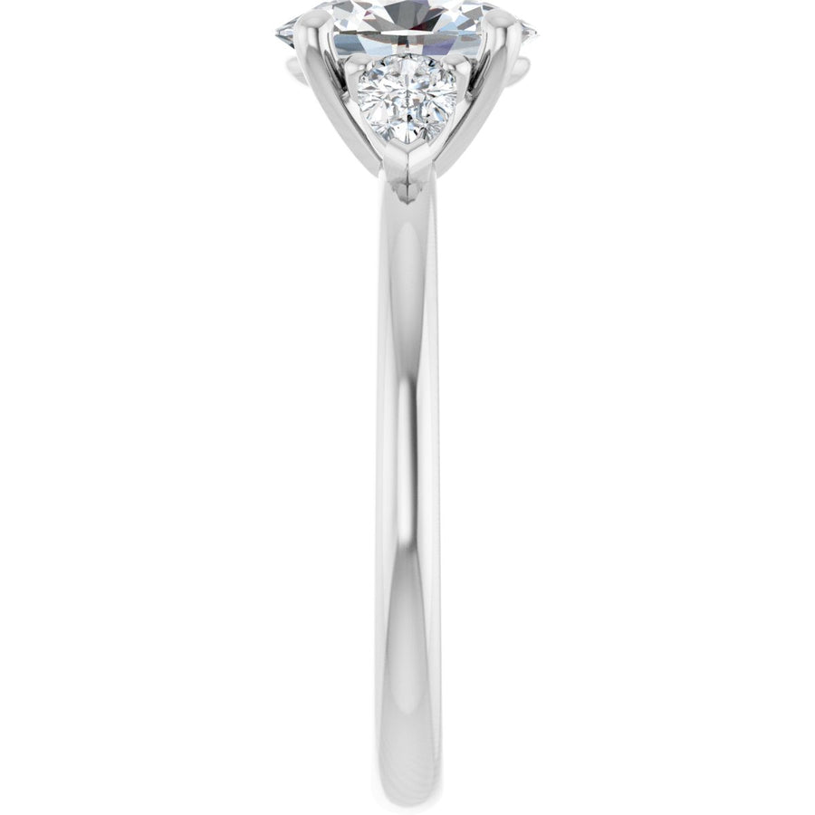 Oval Three-Stone Engagement Ring Semi-Mount - gallery - Series 124694