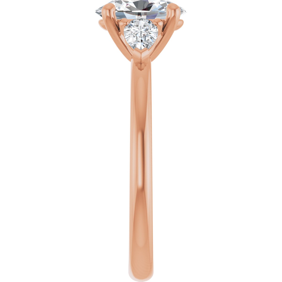 Oval Three-Stone Engagement Ring Semi-Mount - gallery - Series 124694