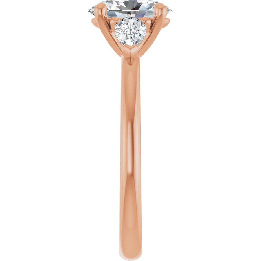 Oval Three-Stone Engagement Ring Semi-Mount - gallery - Series 124694