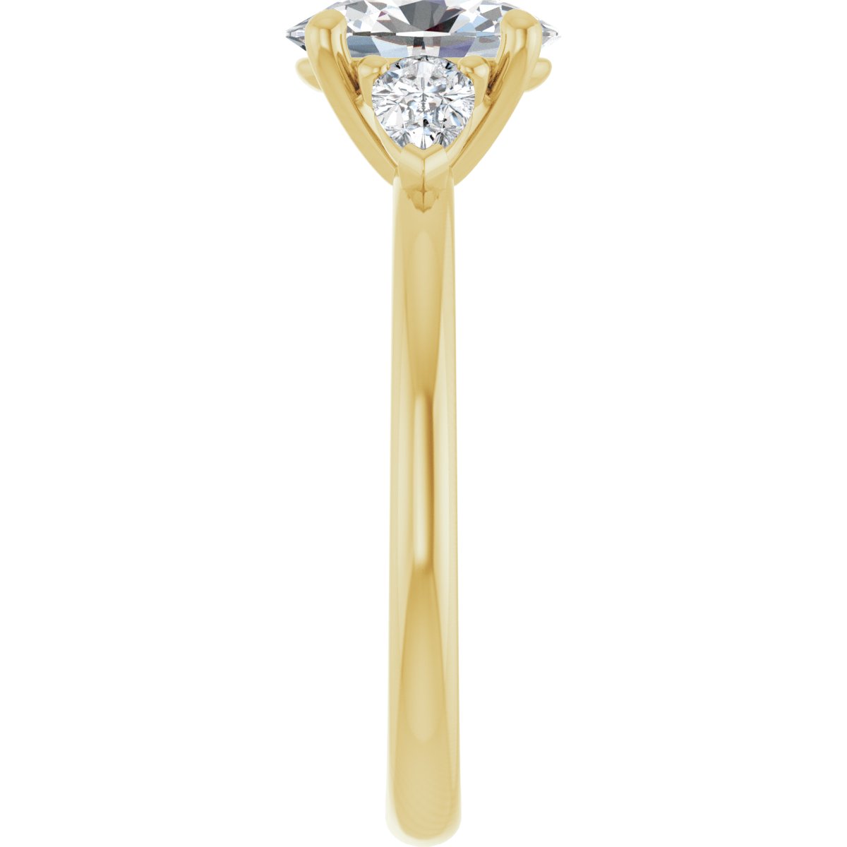 Oval Three-Stone Engagement Ring Semi-Mount - gallery - Series 124694