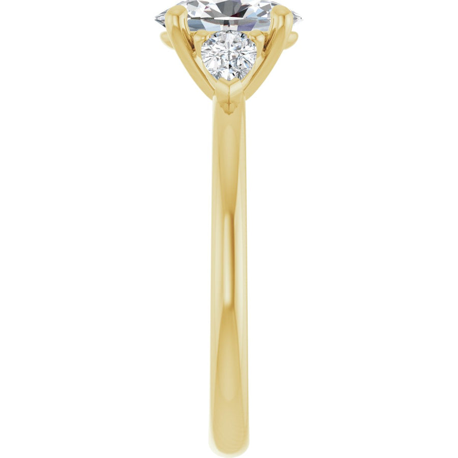 Oval Three-Stone Engagement Ring Semi-Mount - gallery - Series 124694