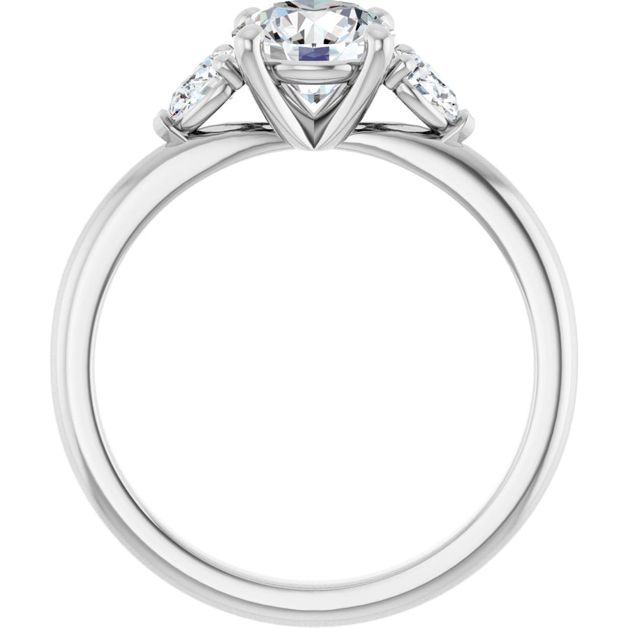 Round Three-Stone Engagement Ring Semi-Mount - gallery - Series 124694