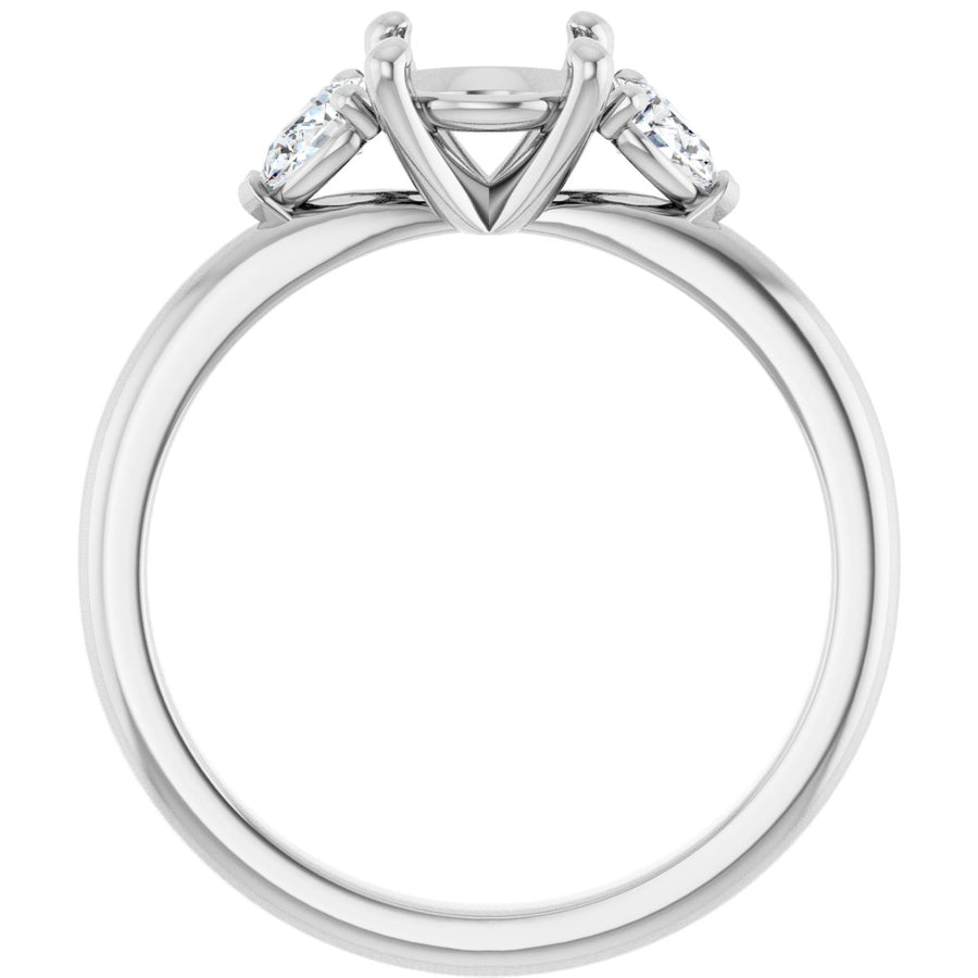 Round Three-Stone Engagement Ring Semi-Mount - gallery - Series 124694