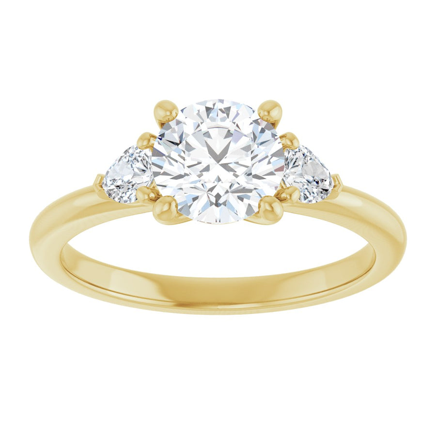 Round Three-Stone Engagement Ring Semi-Mount - gallery - Series 124694