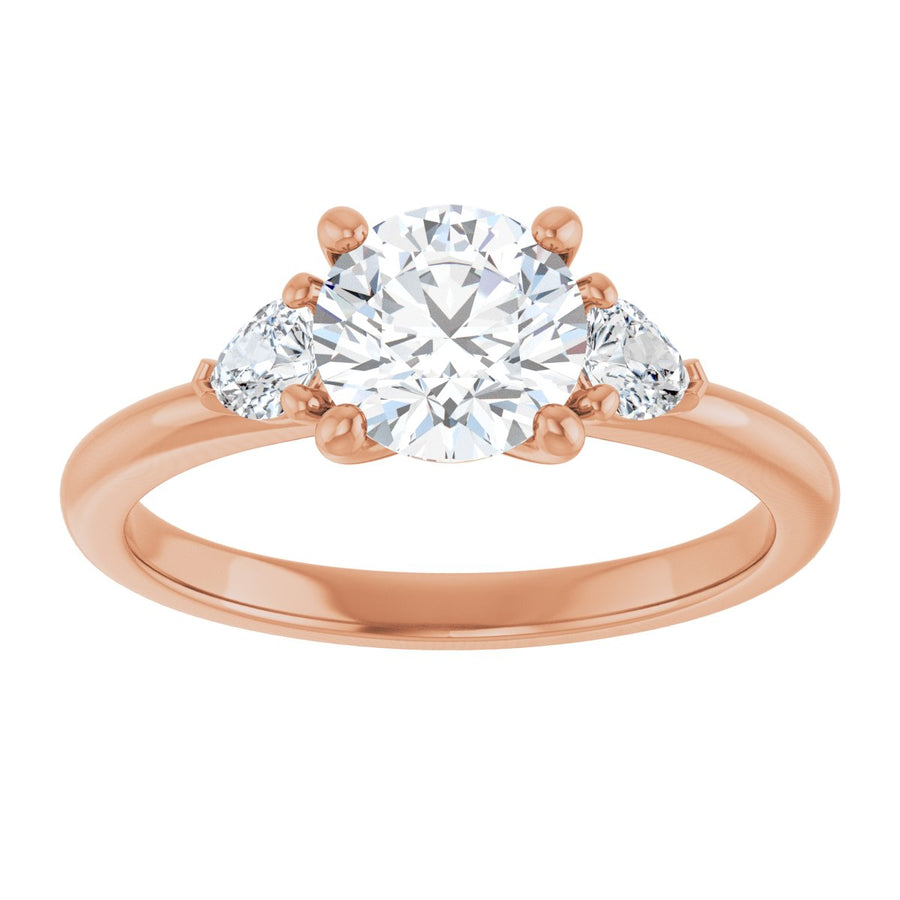 Round Three-Stone Engagement Ring Semi-Mount - gallery - Series 124694