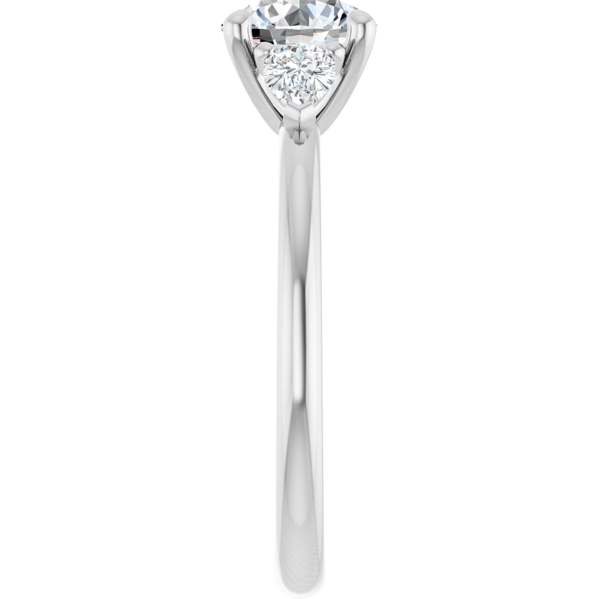 Round Three-Stone Engagement Ring Semi-Mount - gallery - Series 124694