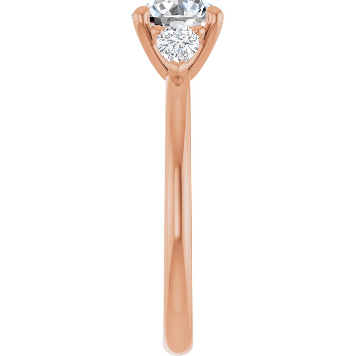 Round Three-Stone Engagement Ring Semi-Mount - gallery - Series 124694