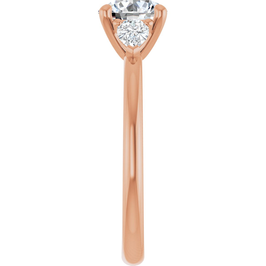 Round Three-Stone Engagement Ring Semi-Mount - gallery - Series 124694