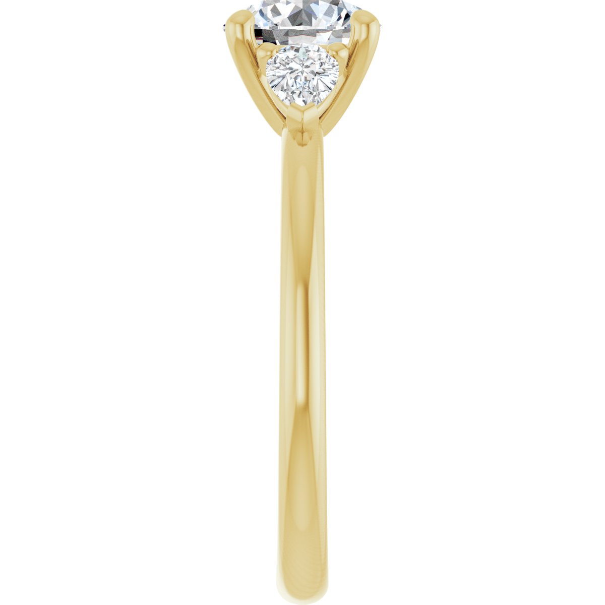Round Three-Stone Engagement Ring Semi-Mount - gallery - Series 124694