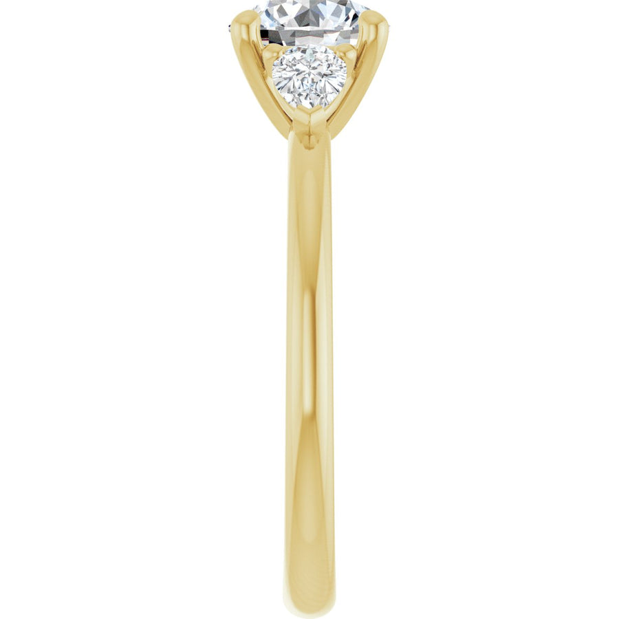 Round Three-Stone Engagement Ring Semi-Mount - gallery - Series 124694