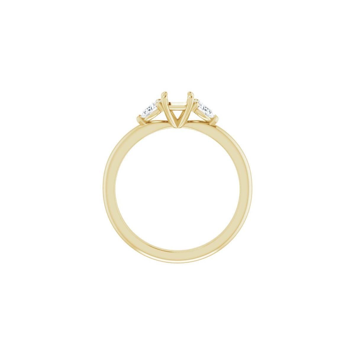 Square Three-Stone Engagement Ring Semi-Mount - gallery - Series 124694