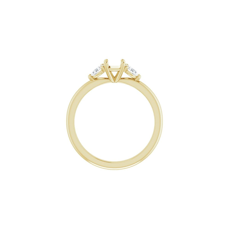 Square Three-Stone Engagement Ring Semi-Mount - gallery - Series 124694