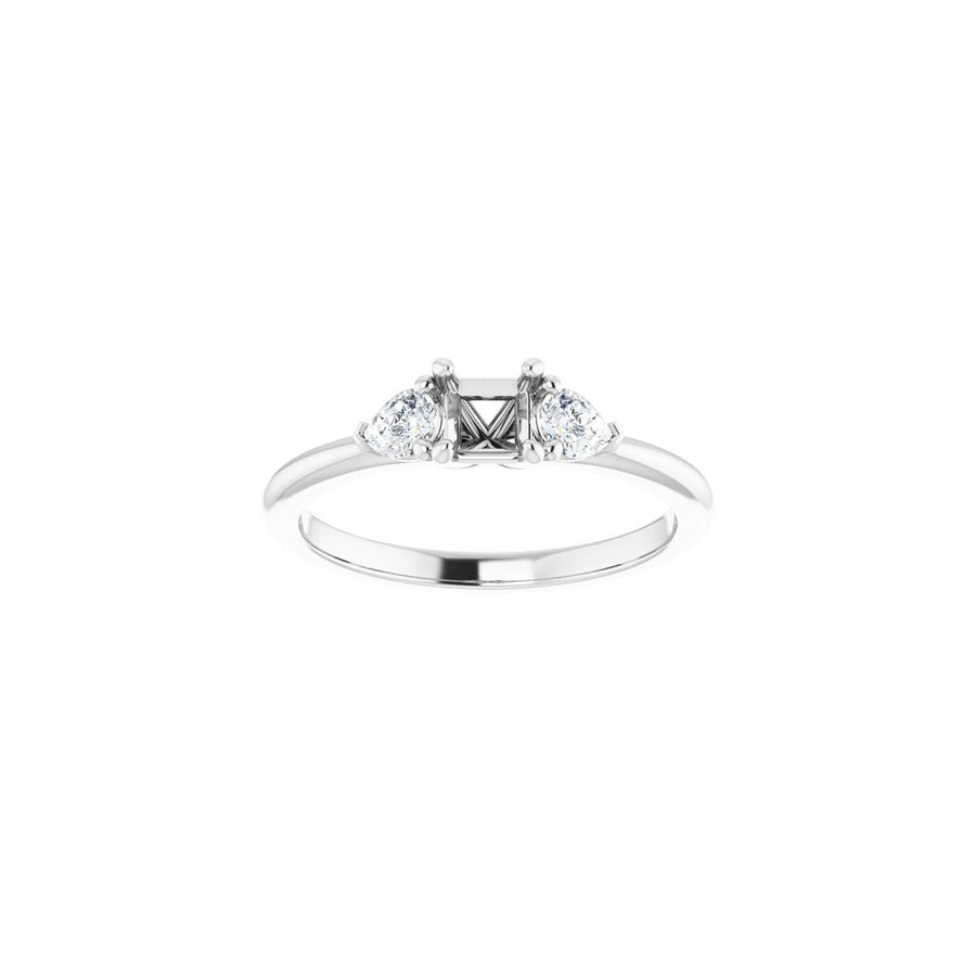 Square Three-Stone Engagement Ring Semi-Mount - gallery - Series 124694