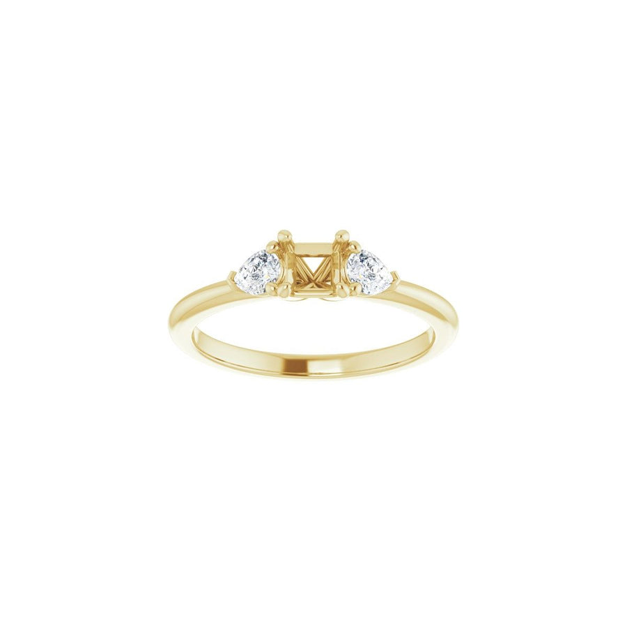 Square Three-Stone Engagement Ring Semi-Mount - gallery - Series 124694