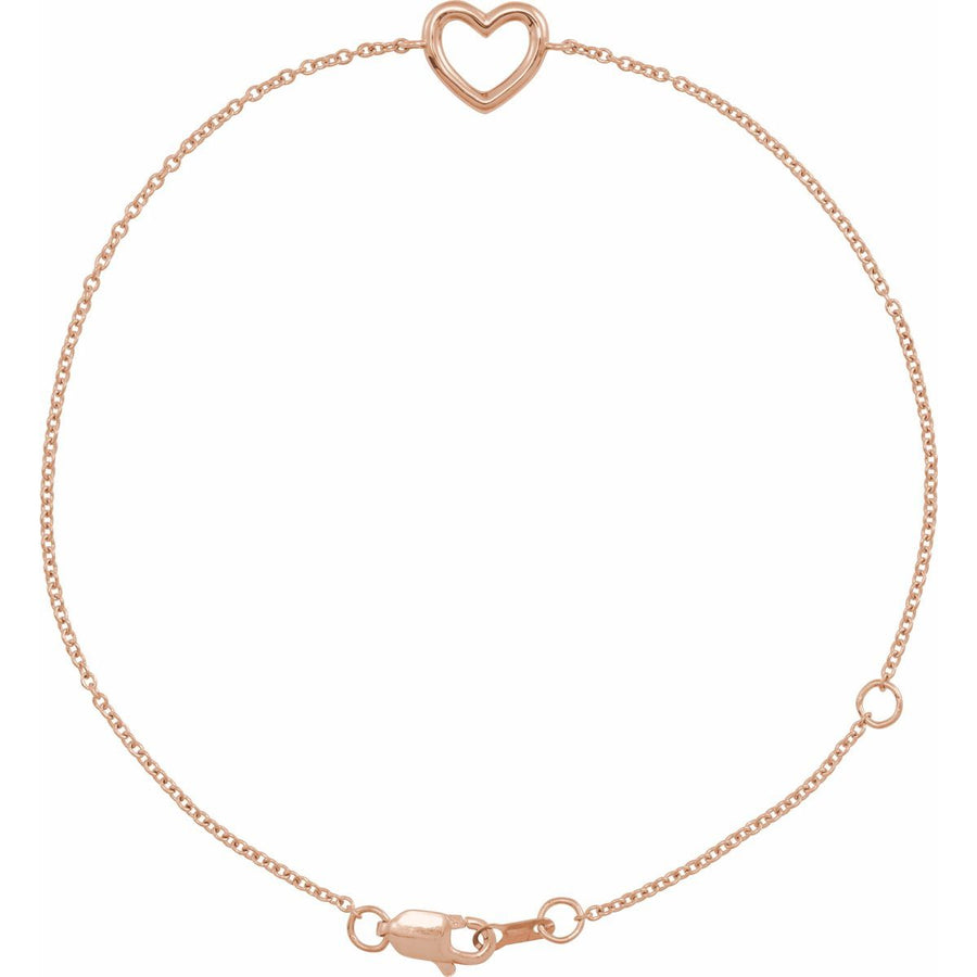 Heart Bracelet - 14K Rose Gold - Series BRC815