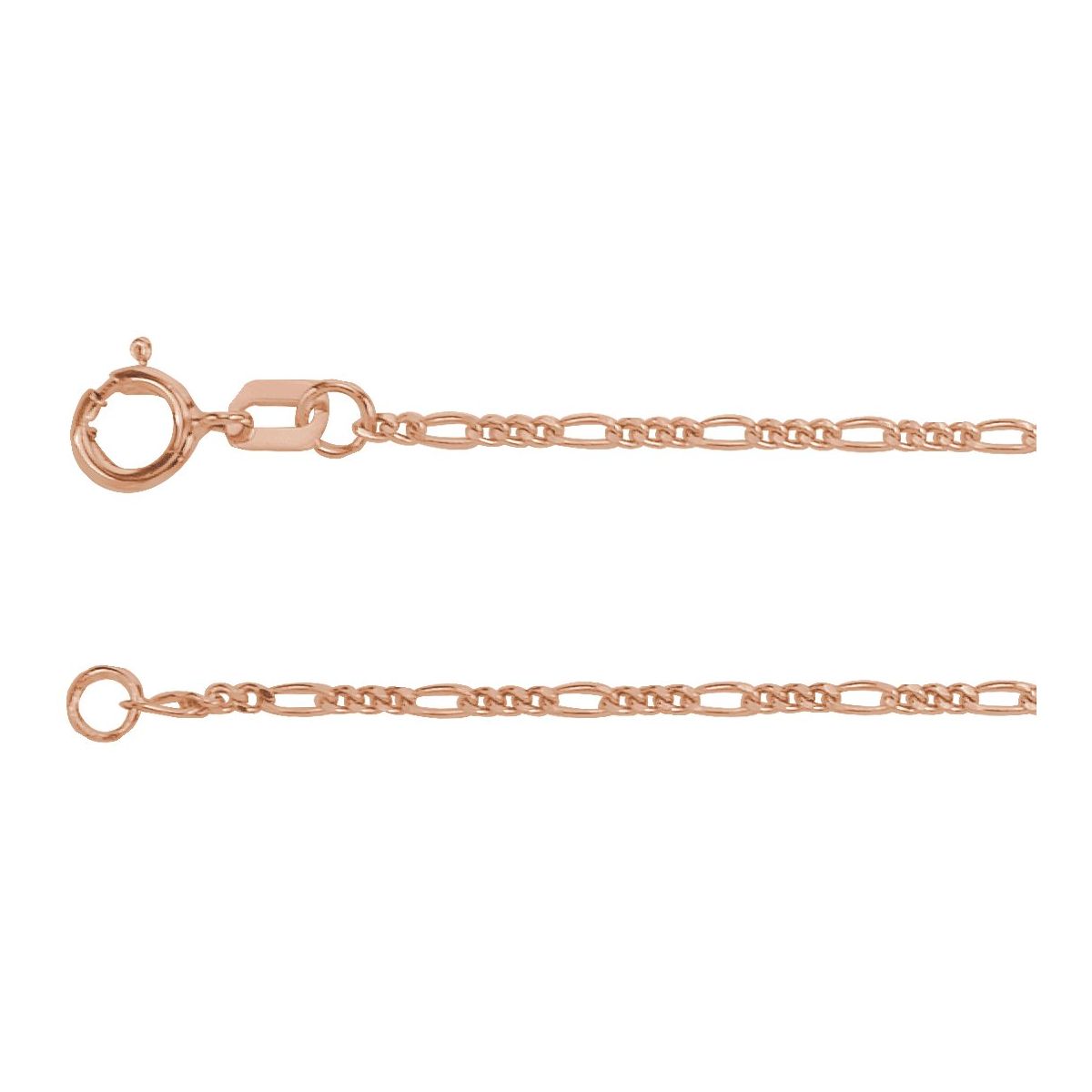 1.28 mm Figaro Chain Bracelet (1.28 Mm / 7 In) - 14K Rose Gold - Series CH1098