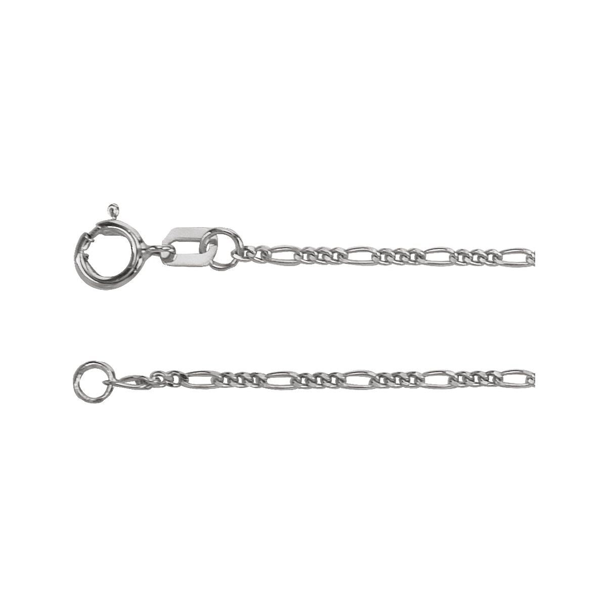 1.28 mm Figaro Chain Bracelet (1.28 Mm / 7 In) - Sterling Silver - Series CH1098