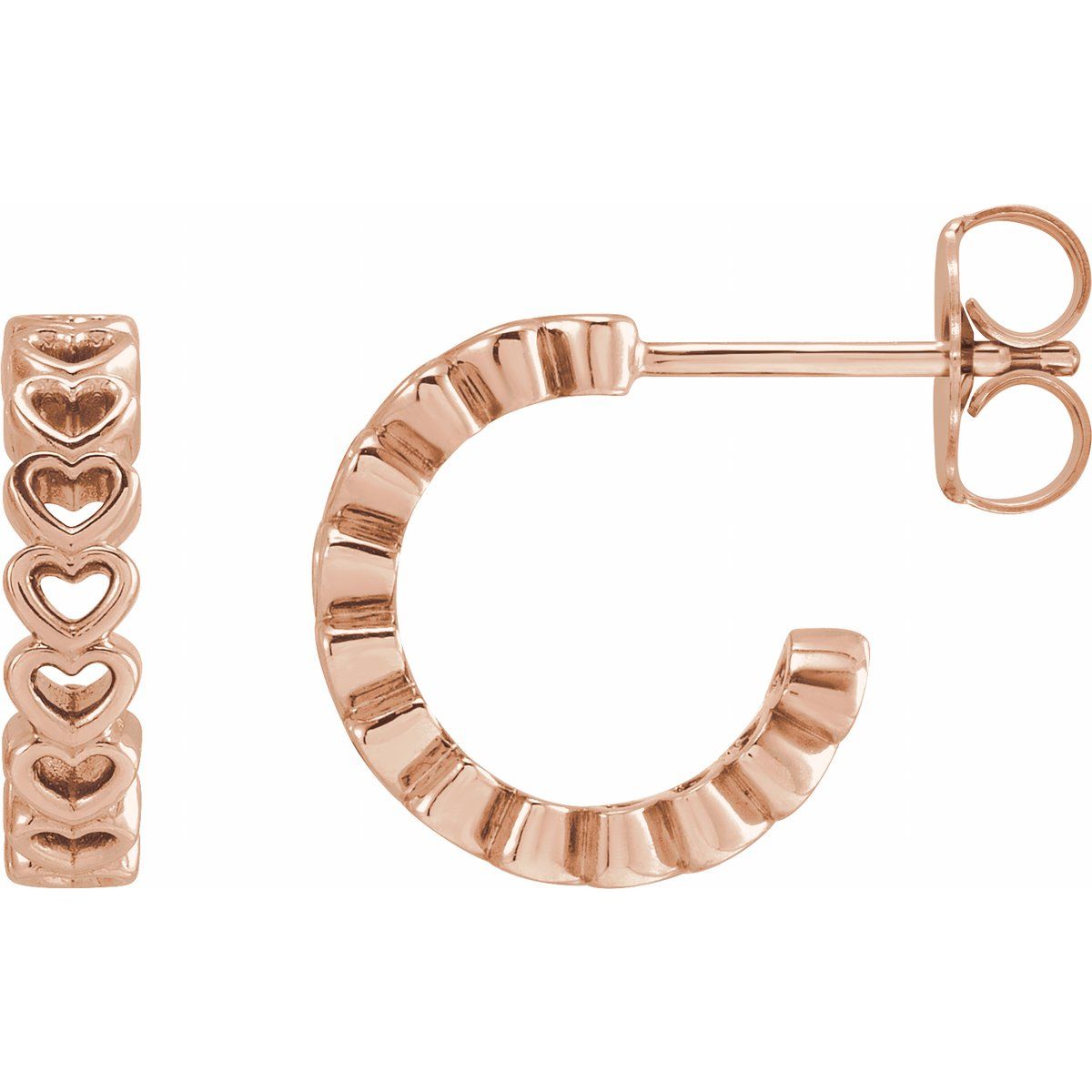 Heart Hoop Earrings (12 X 2.77 Mm)