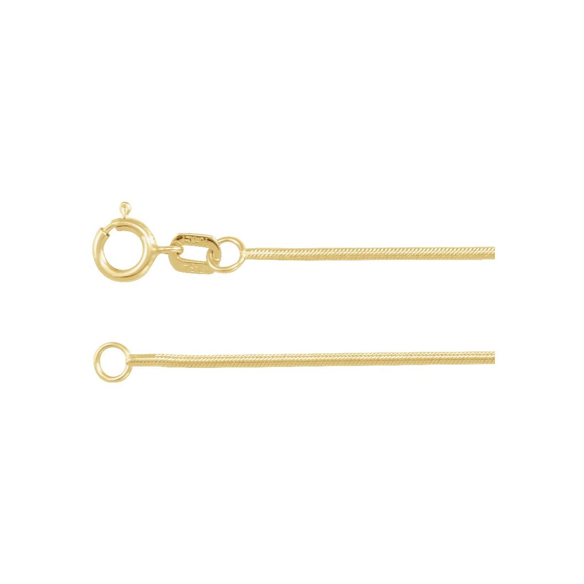 1 mm Round Snake Chain Bracelet (1 Mm / 7 In) - 14K Yellow Gold - Series CH128