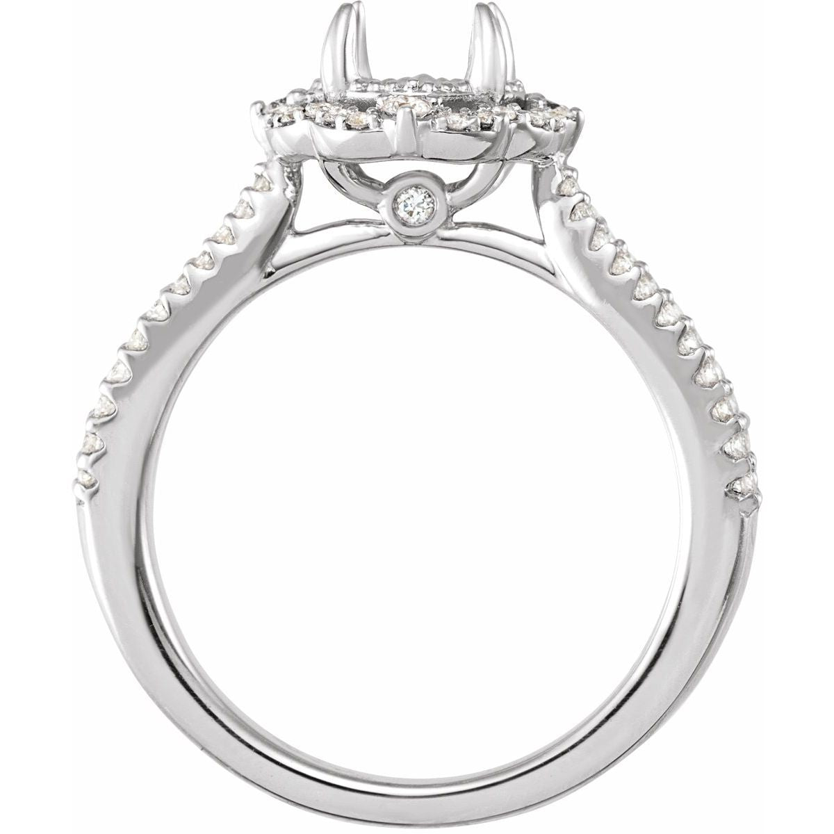 Round Claw-Prong Halo-Style Engagement Ring Semi-Mount - gallery - Series 653669