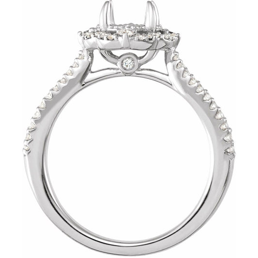 Round Claw-Prong Halo-Style Engagement Ring Semi-Mount - gallery - Series 653669
