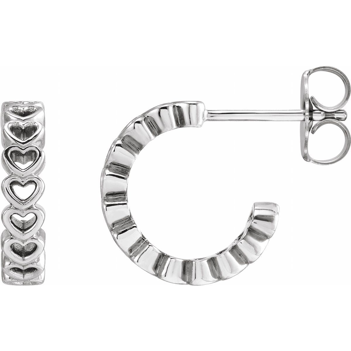 Heart Hoop Earrings (12 X 2.77 Mm)